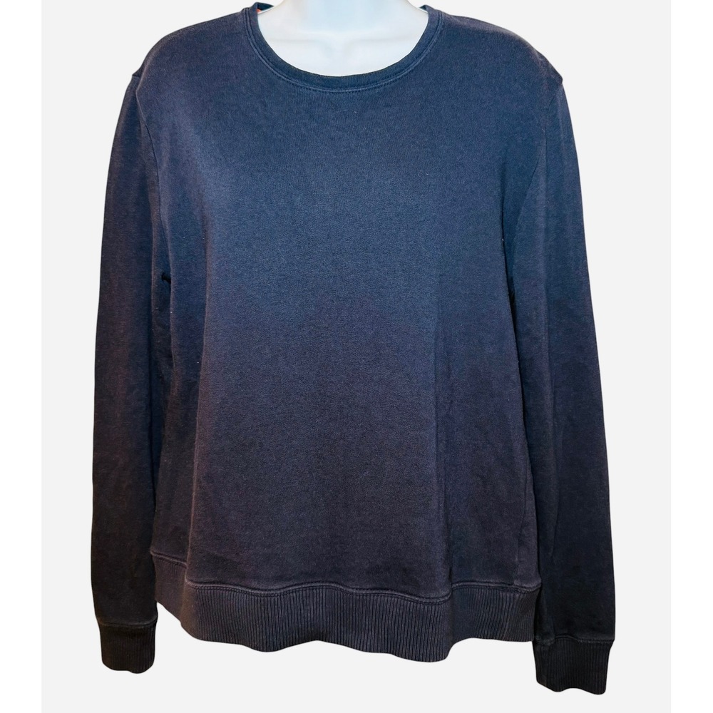 Tory Sport Navy Blue Cotton Cashmere Crewneck Sweatshirt Womens M Long Sleeve